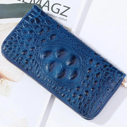Fashion Women Crocodile Leather Wallet Large Capacity Credit Cards Holder Organizer Phone Clutch