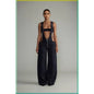 Low Waist shoulder Strap Wide Leg Jeans Low Rise Cargo Trousers with Straps