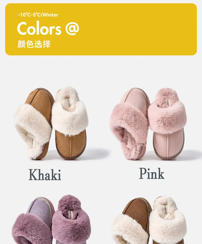 Winter Fur Cotton Slippers For Women Soft Comfort
