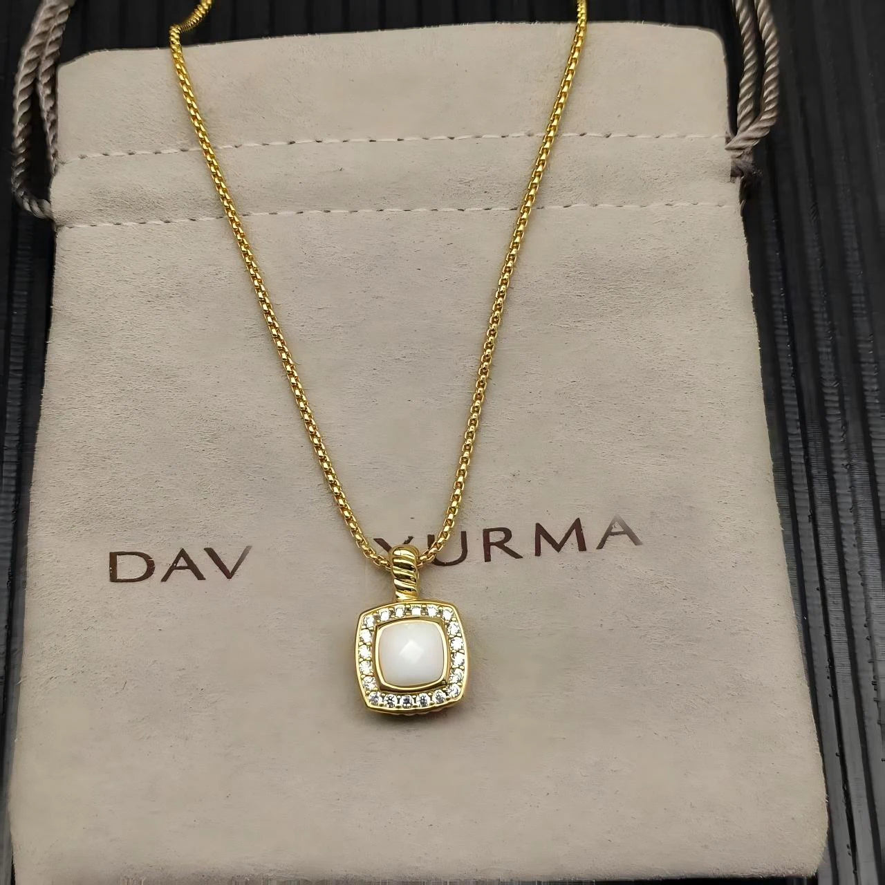 2025 New High-Quality Square Diamond Necklace and Earrings Set
