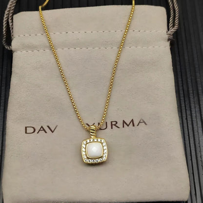 2025 New High-Quality Square Diamond Necklace and Earrings Set