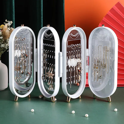 Foldable Mirror Jewelry Storage Box,