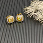 2025 New High-Quality Square Diamond Necklace and Earrings Set