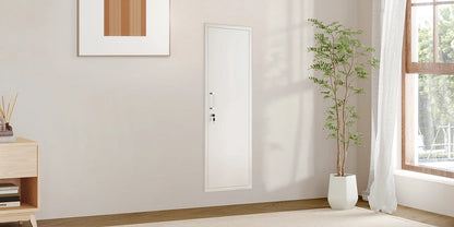 Mirror Jewelry Cabinet, 47.24" Tall Wall Mounted Jewelry Cabinet with Mirror and Light, Large Jewelry Armoire Organizer