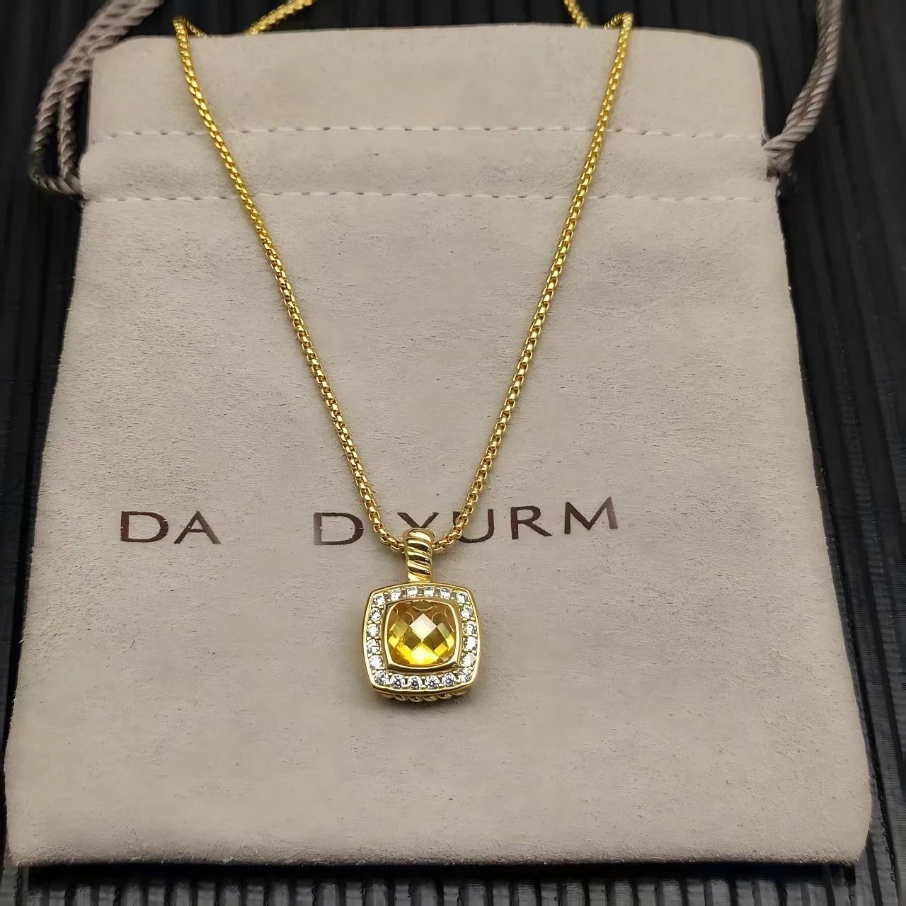 2025 New High-Quality Square Diamond Necklace and Earrings Set