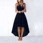 Bow Belt Elegant Irregular Length Women's Elegant Dress Sleeveless Chiffon