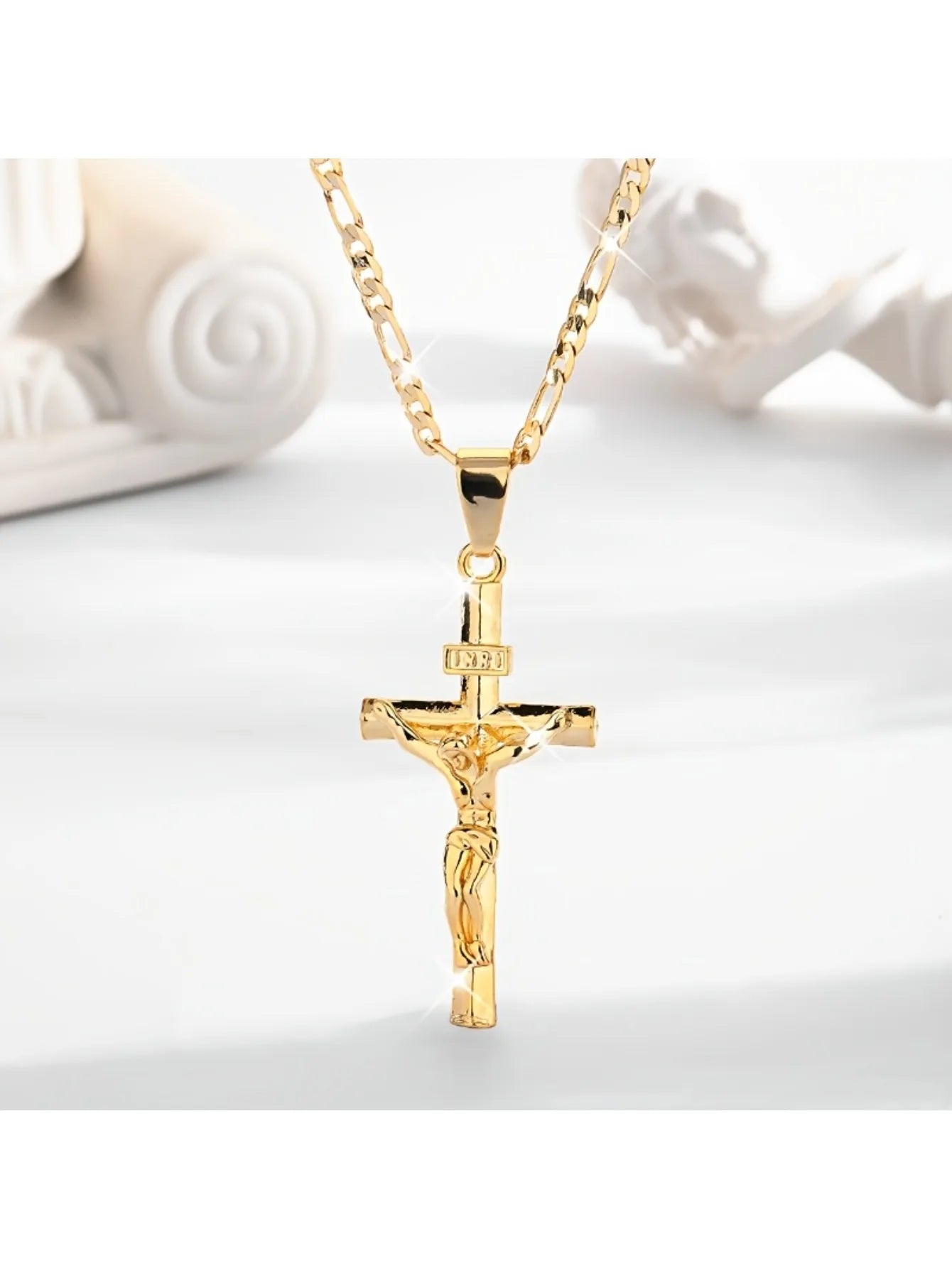 Cross Pendant Necklace Plated 14k Gold