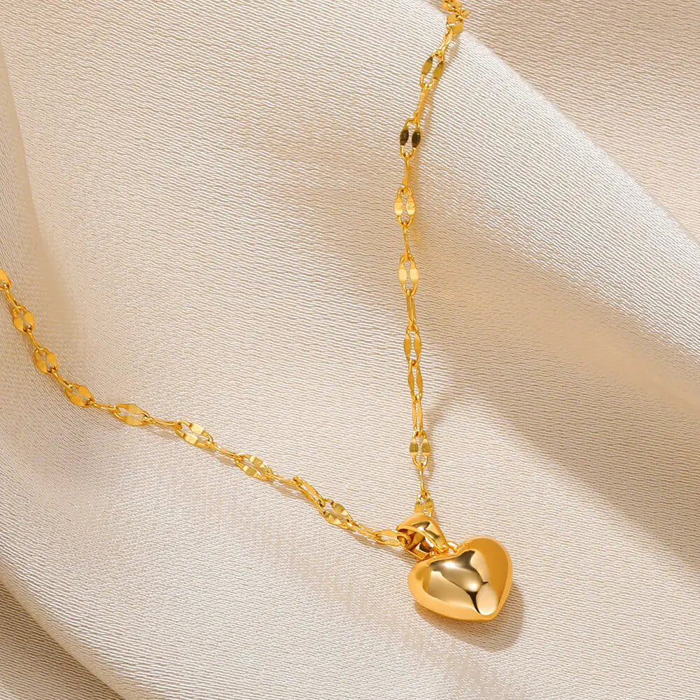 Stainless Steel Metal Heart Necklace