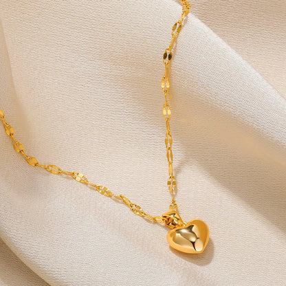 Stainless Steel Metal Heart Necklace