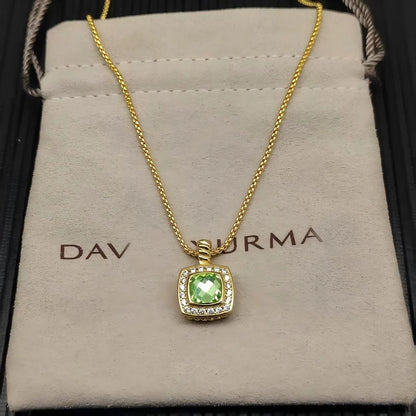 2025 New High-Quality Square Diamond Necklace and Earrings Set
