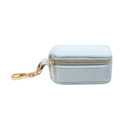 Portable Mini Jewelry Storage Box Travel Keychain Case for Earrings Necklaces Rings -