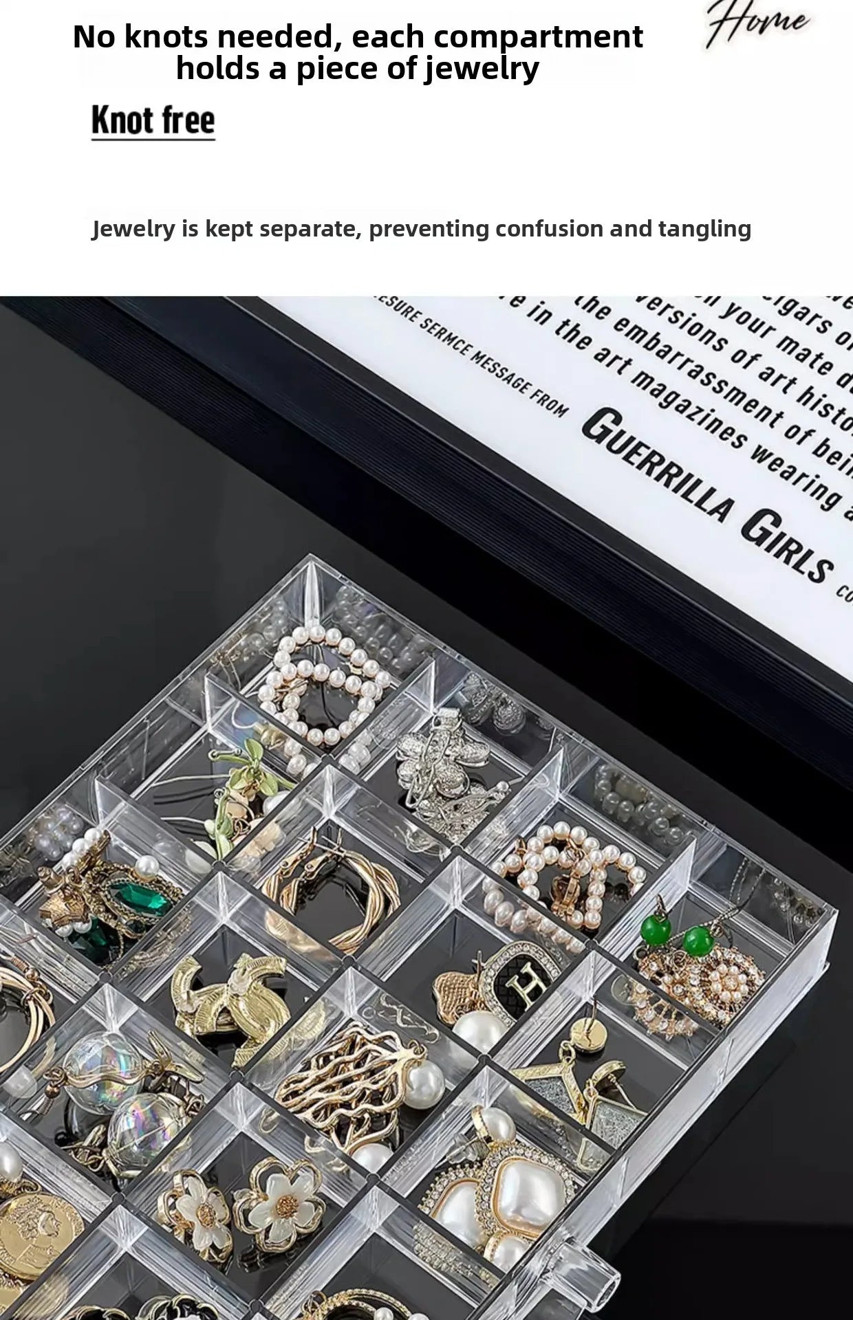 Large Capacity Multi-Layer Desktop Drawer Style Jewelry Box Earring Ring