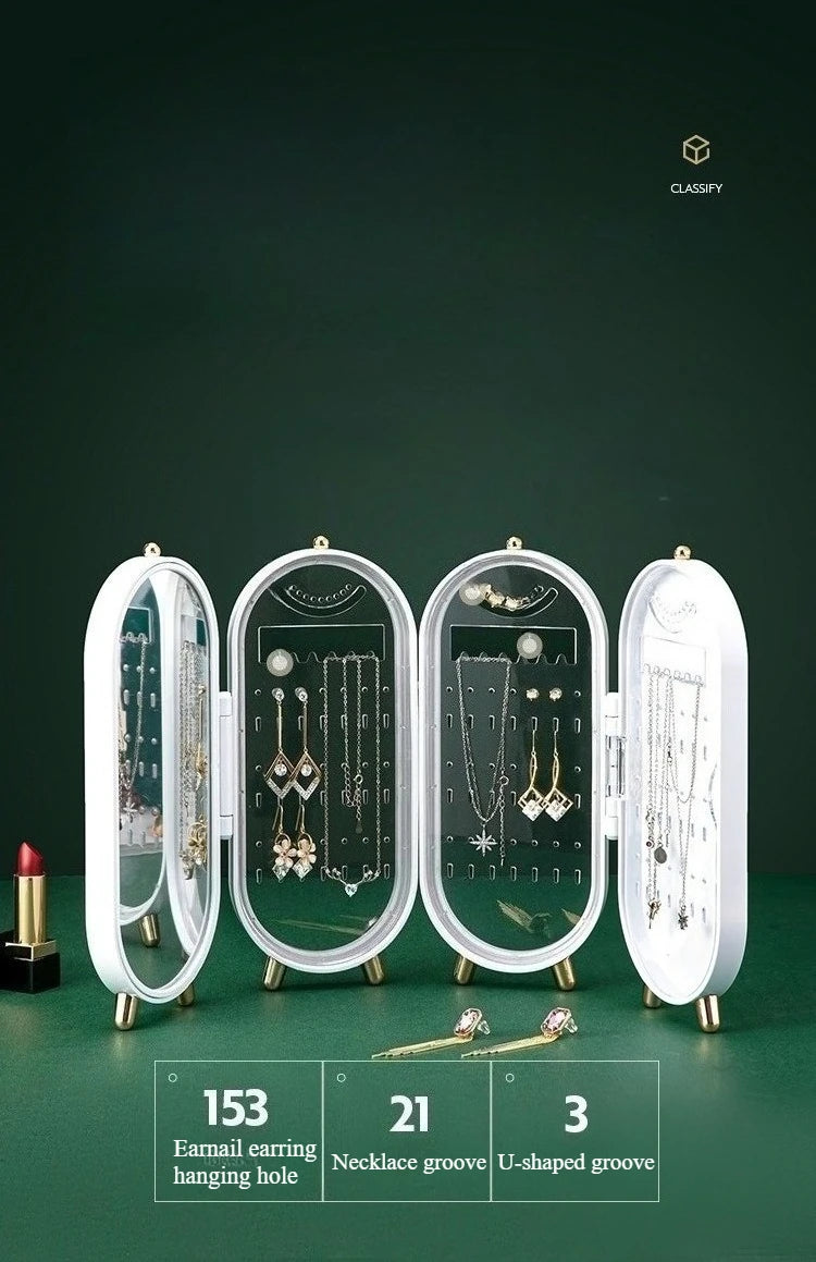 Foldable Mirror Jewelry Storage Box,