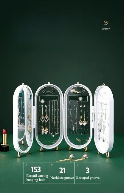 Foldable Mirror Jewelry Storage Box,