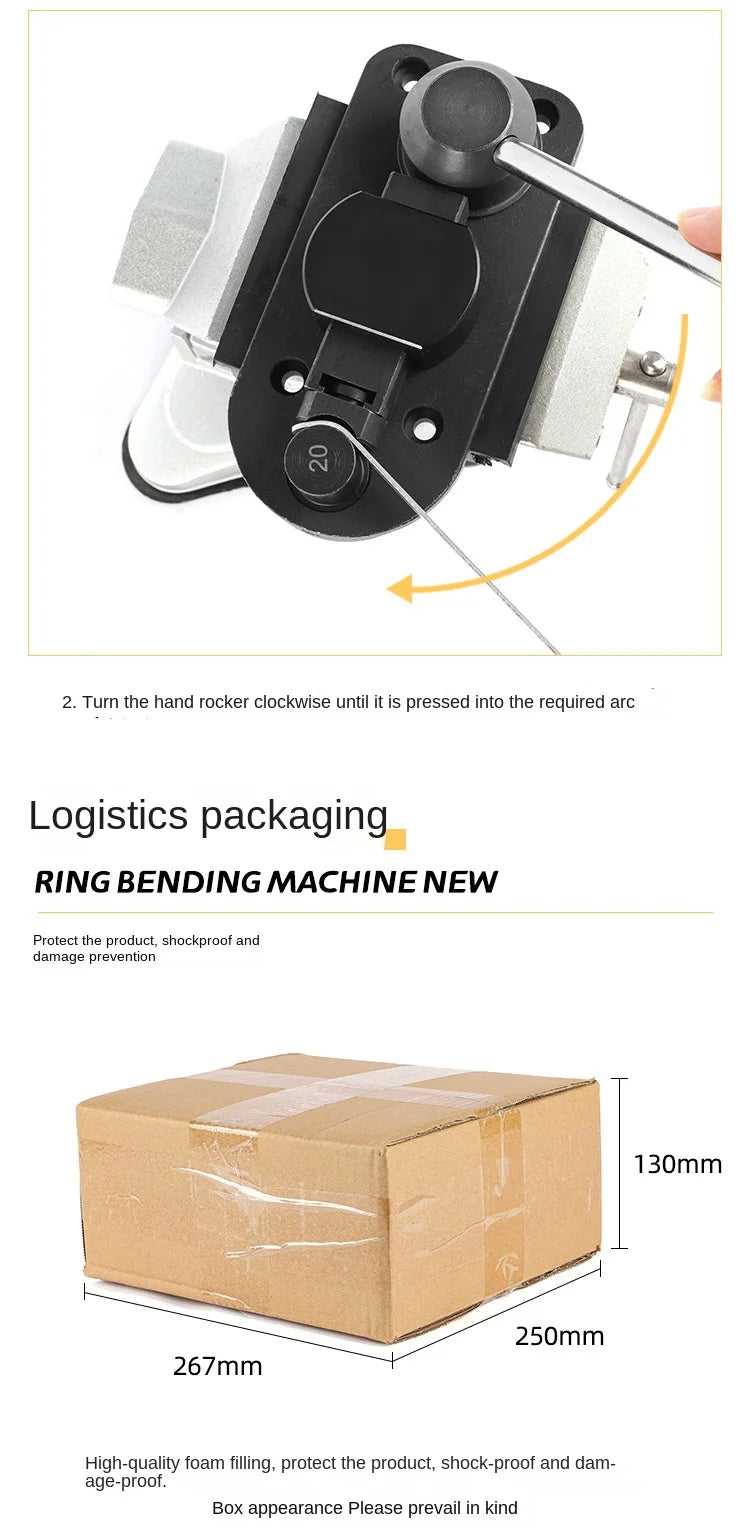 Metal Ring Bender Machine Jewelry Making Tool for Gold Silver Copper Round Forming Rolling Press DIY Craft Kit