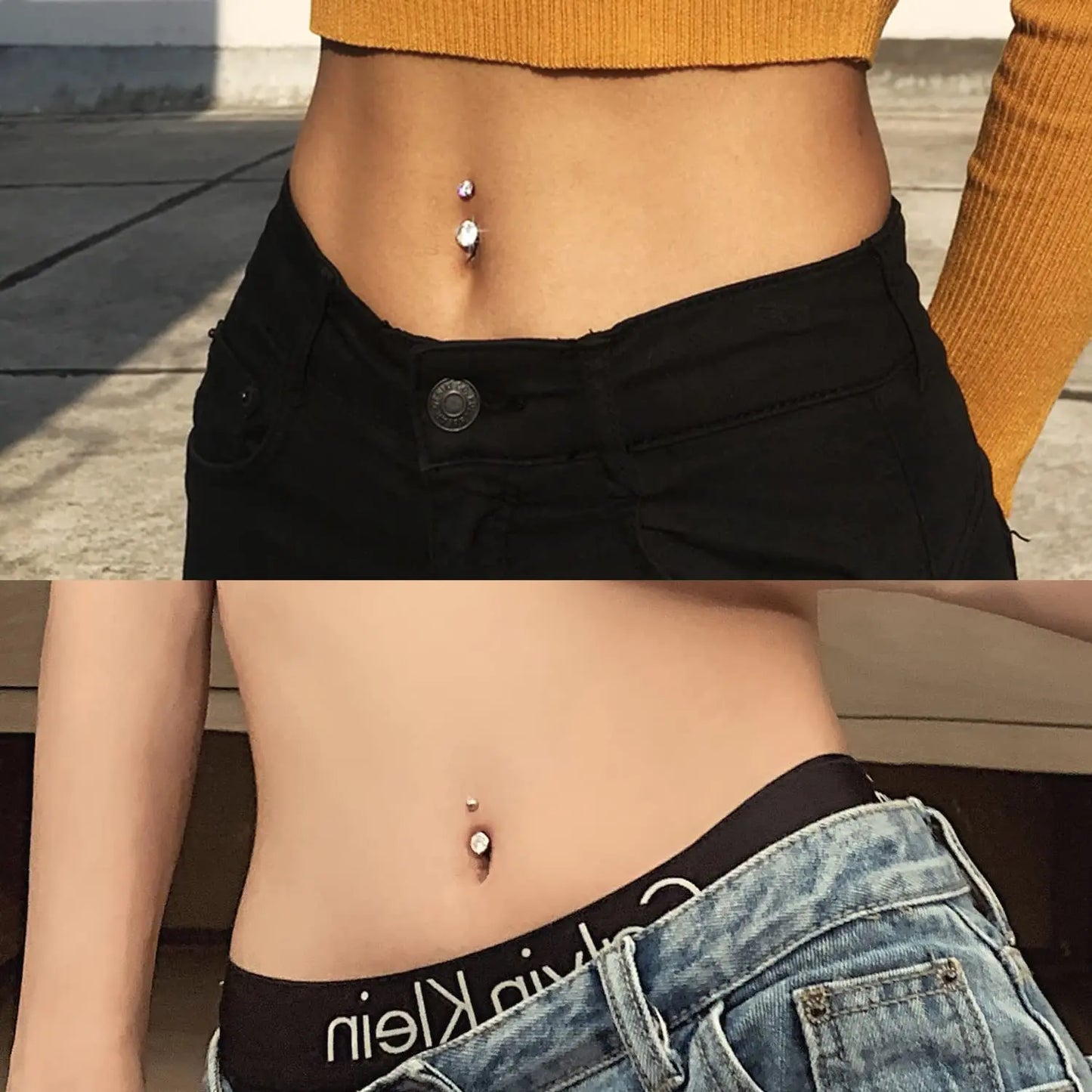 Stainless steel belly button piercing,