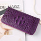 Fashion Women Crocodile Leather Wallet Large Capacity Credit Cards Holder Organizer Phone Clutch