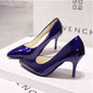 Nude Pumps Patent Leather Sexy Pointed Toe Thin Heel