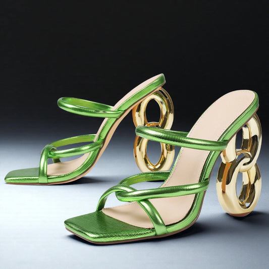 GIGIFOX New Style Women Summer Sandals High Heel Slippers Fashion Shoes Breathable Footwear