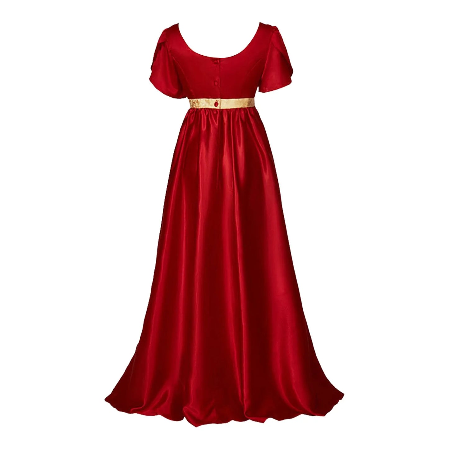 Medieval Vintage Satin Dress Short Sleeve High Waist Renaissance Dress
