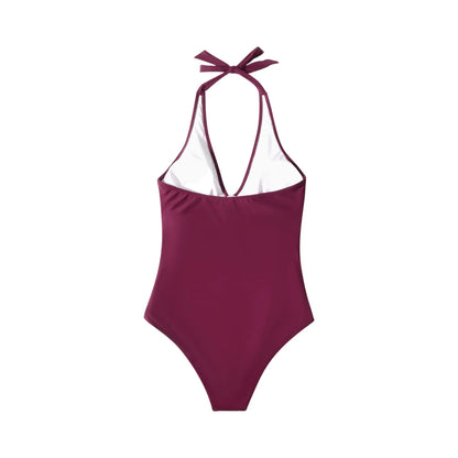 Tummy Control Swimsuit Cross Front Striped One Piece