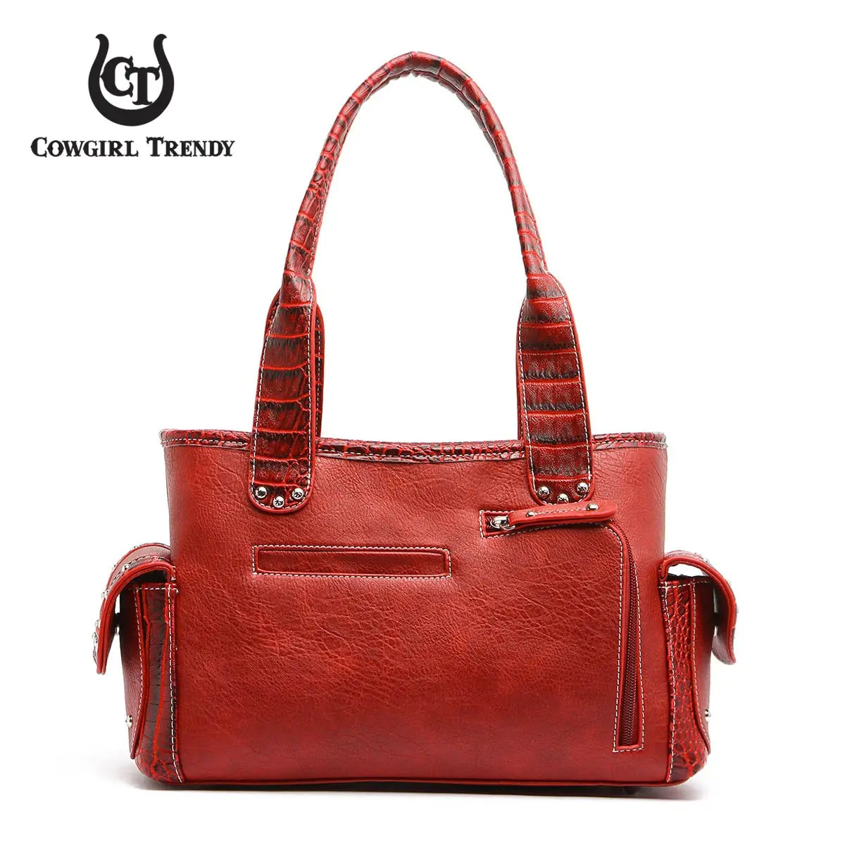 Western Style Cowgirl Woven Fringe Crocodile Gorgeous Purse Conchos Women Handbag Shoulder Bags Wallet Set