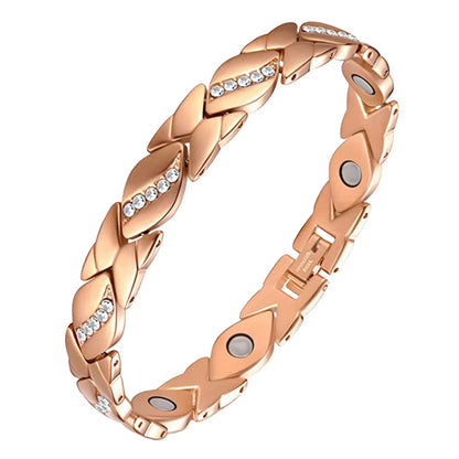 Leaves Magnetic Bracelet with 3500 Gauss Magnetic Therapy Bracelet Pure Copper for Women Men Jewelry Gift