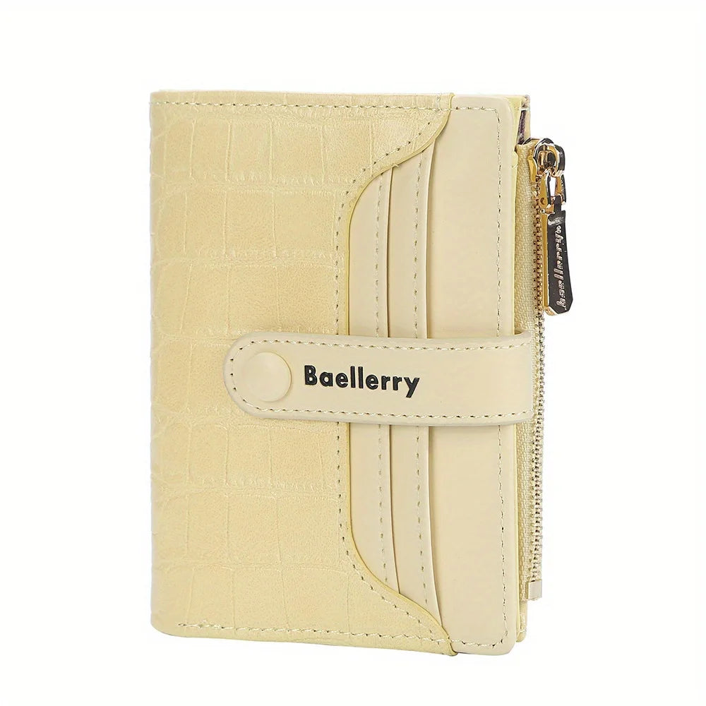 Baellerry Brand Wallet New Women's Short Wallet Buckle Sanded Leather Coin Purse