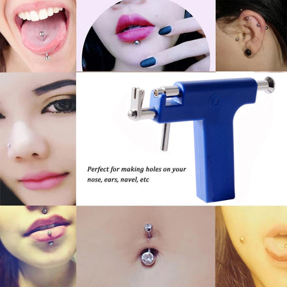 Professional Ear Piercing Gun Tool Set 98pc Ear Studs Steel Ear Nose Navel Body Piercing Gun Unit Tool Kit