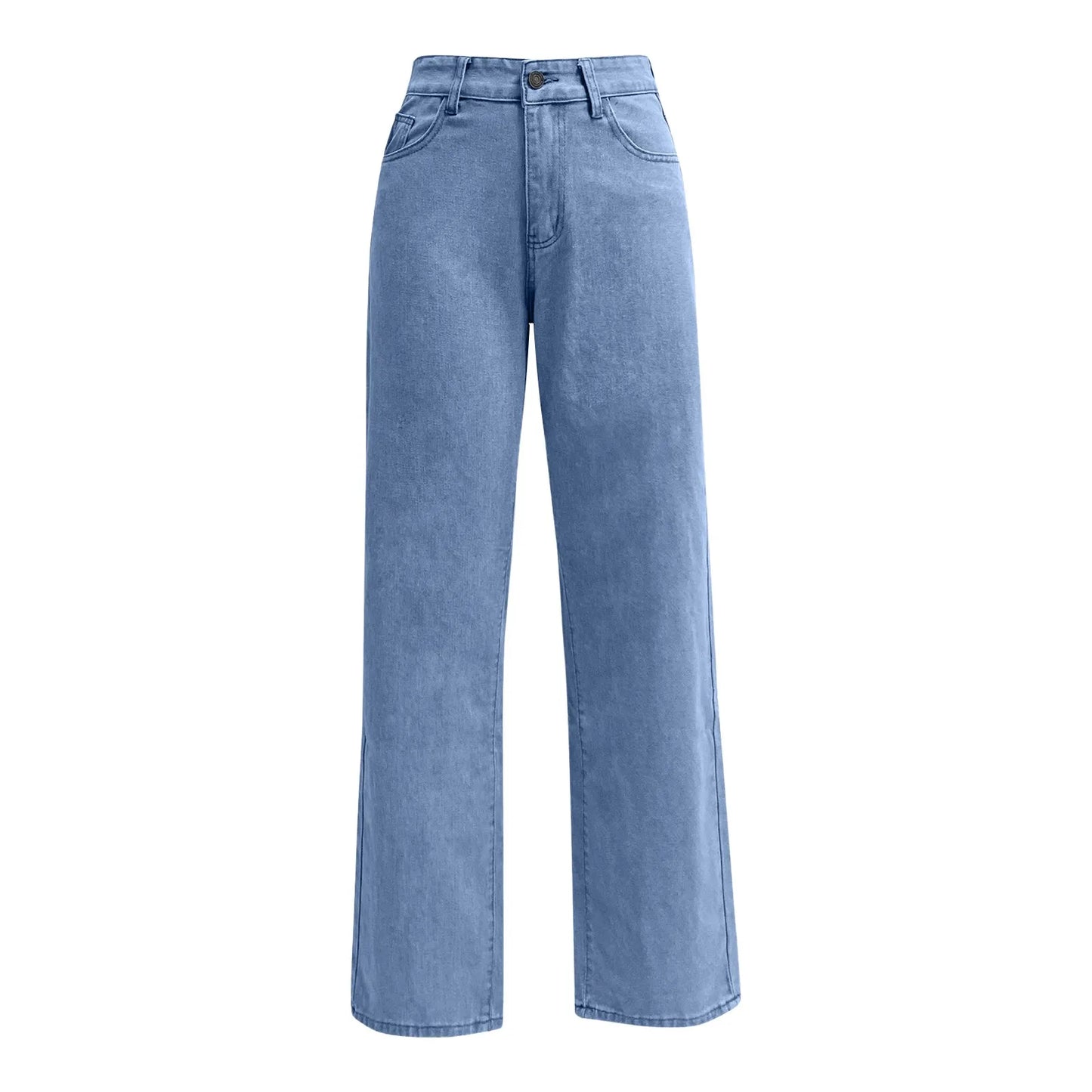 Ladies' High Waisted Straight Leg Pants Loose Casual
