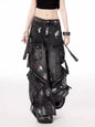 American Street Oversize Washed Retro Heavy Industry Motorcycle Jeans