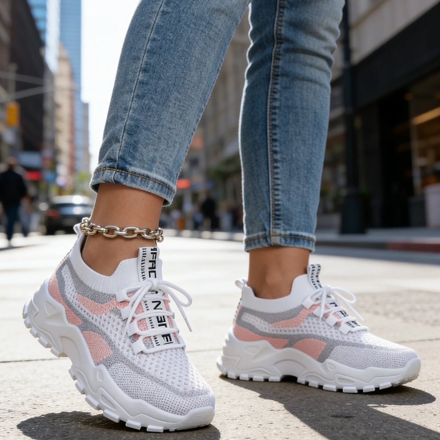 Chunky Sneakers Air Mesh Breathable Sports Shoe
