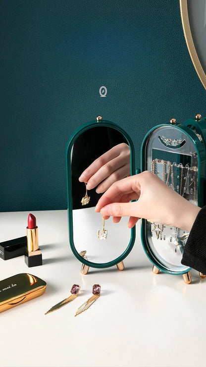 Foldable Mirror Jewelry Storage Box,