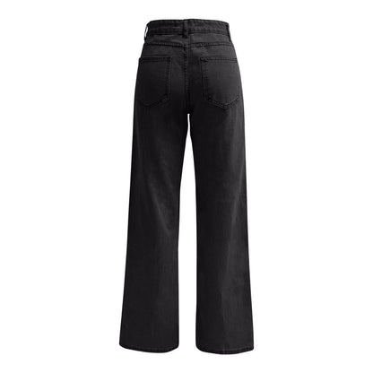 Ladies' High Waisted Straight Leg Pants Loose Casual