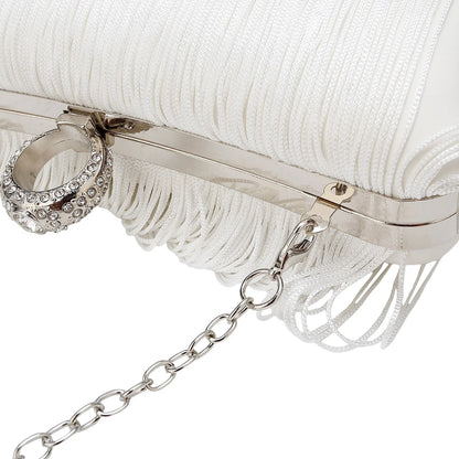 Evening Bag for Women Long Tassel Design Clutch Purses For Wedding Cocktail Prom