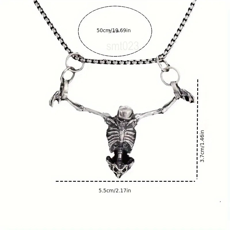 1Pc Punk Style Fashion Skull Necklace