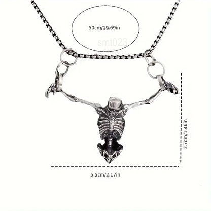 1Pc Punk Style Fashion Skull Necklace