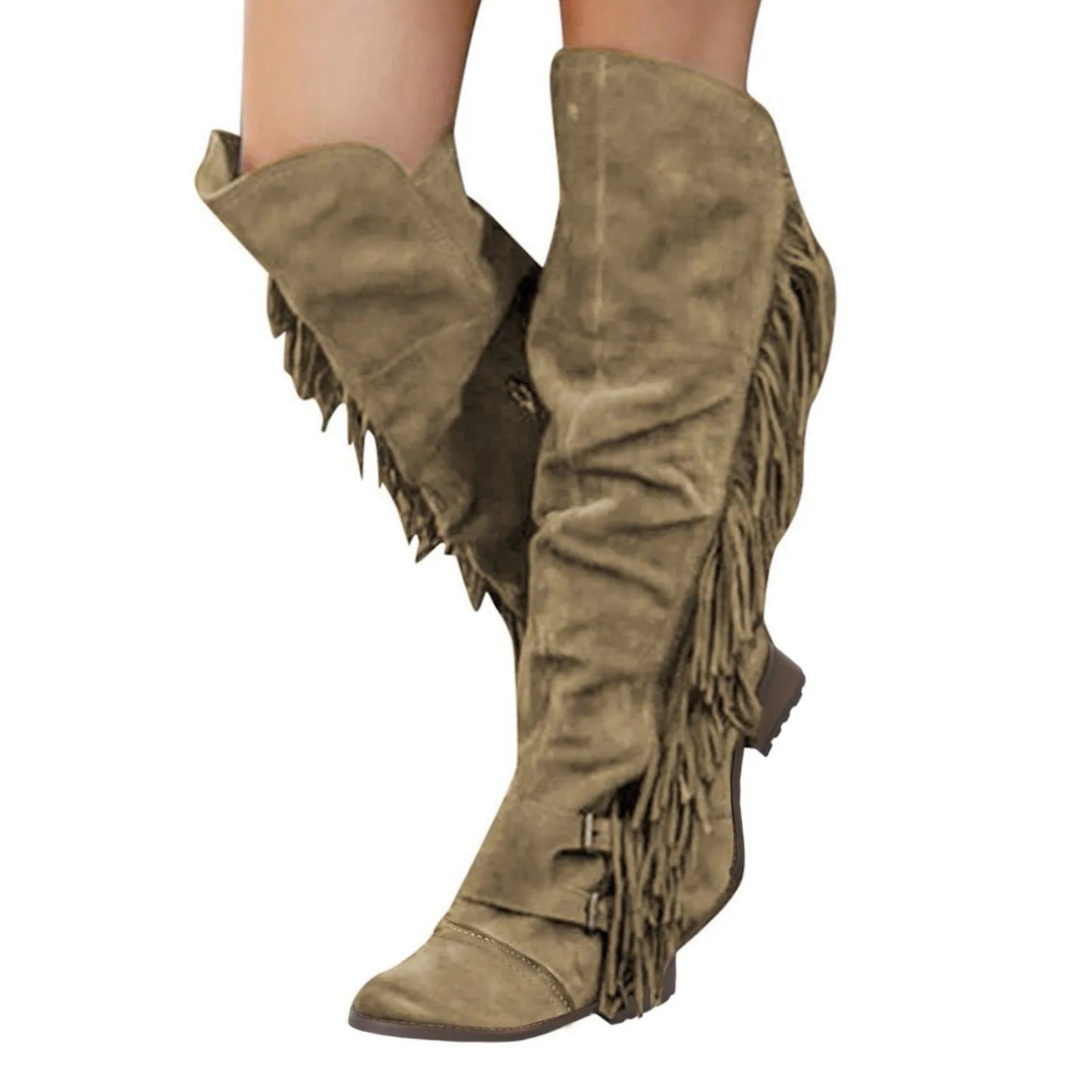 Women's Fringe Vintage Knee high Boot with Tassel