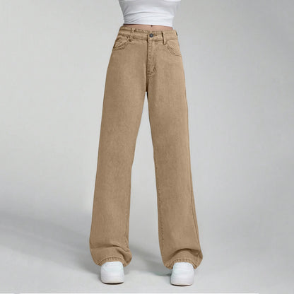 Ladies' High Waisted Straight Leg Pants Loose Casual