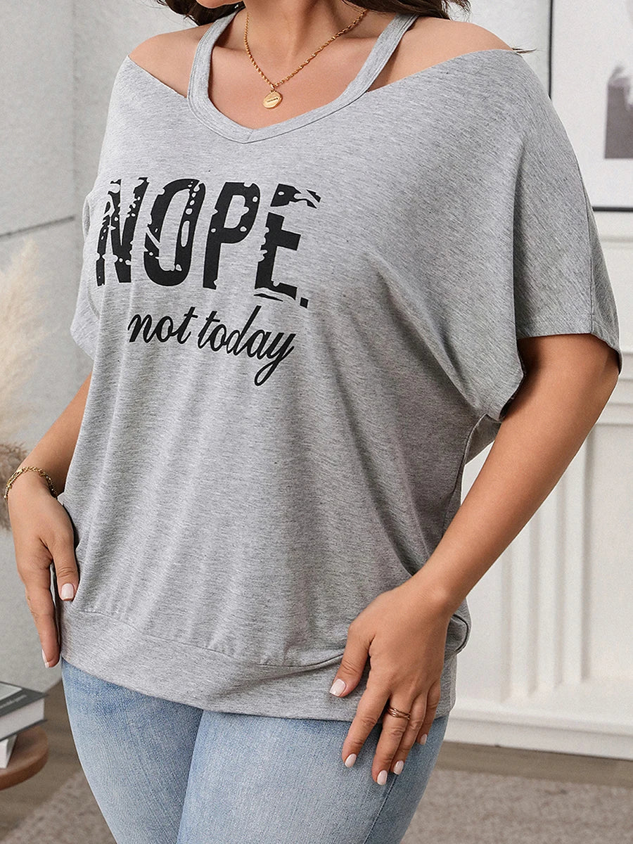 Women s T-shirt Off-Shoulder Short Sleeve Casual Daily Wear