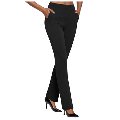 Women Business Casual Work Pants High Waist Stretch with Pockets