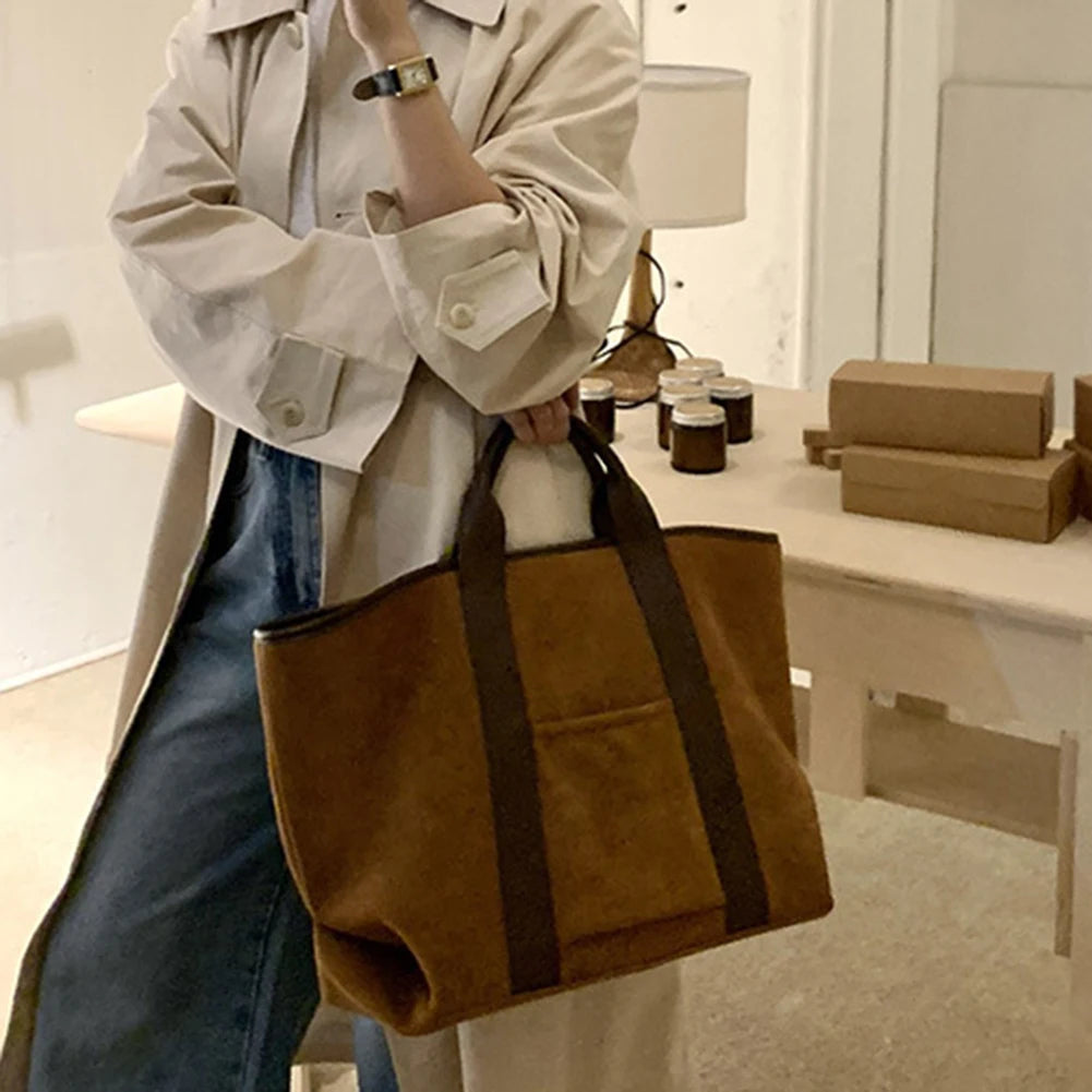 Tote Bag for Women Large Capacity Satchel, Suede