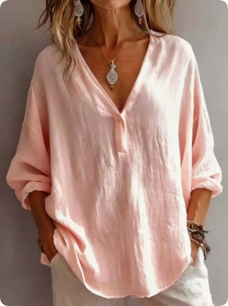 Fashion Long-sleeved Lapel Pullover Shirt Casual