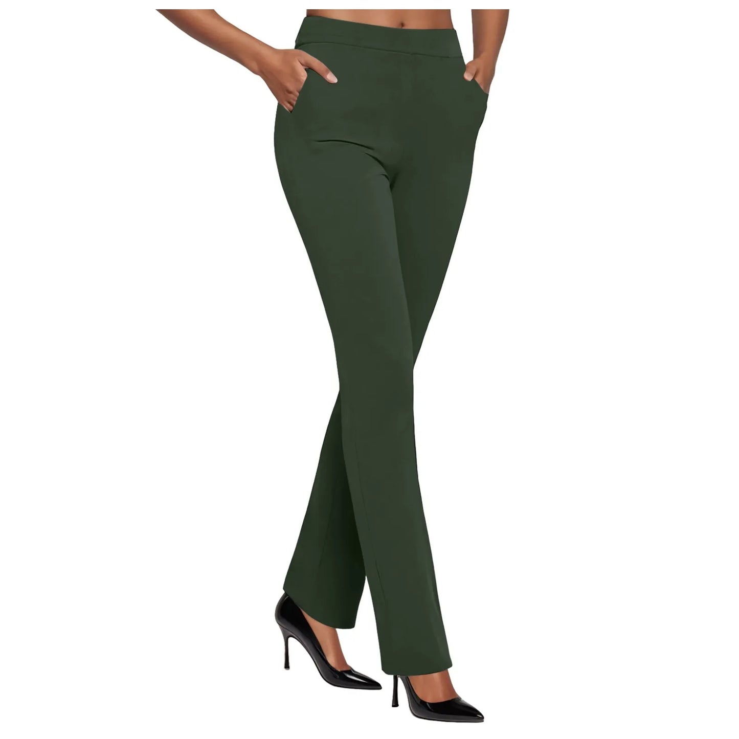 Women Business Casual Work Pants High Waist Stretch with Pockets
