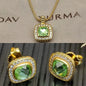 2025 New High-Quality Square Diamond Necklace and Earrings Set