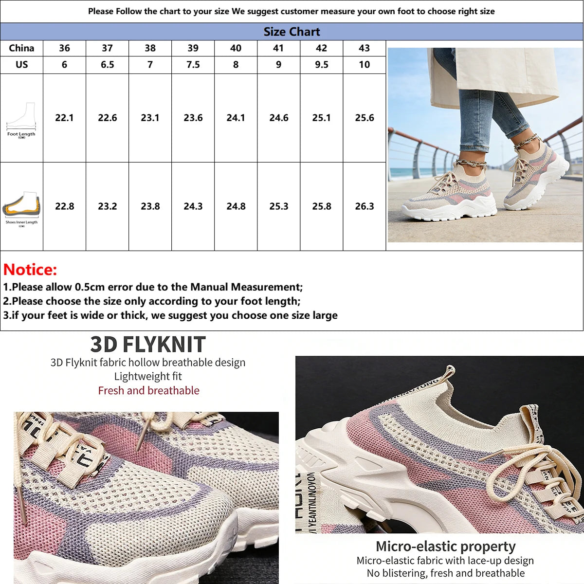 Chunky Sneakers Air Mesh Breathable Sports Shoe